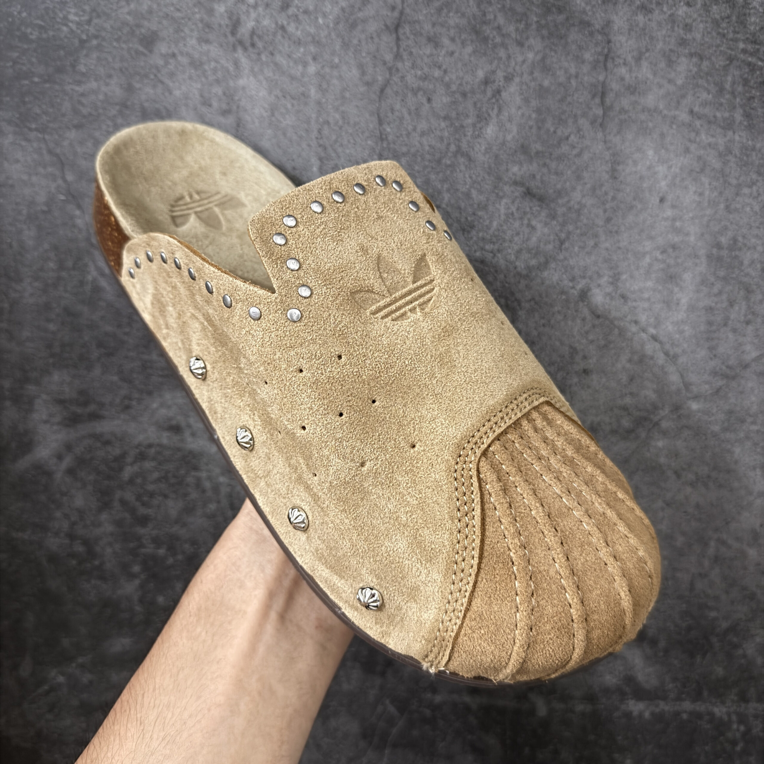 Alternative view of Adidas Adimule Clog KZ6604 Khaki/Studs Suede