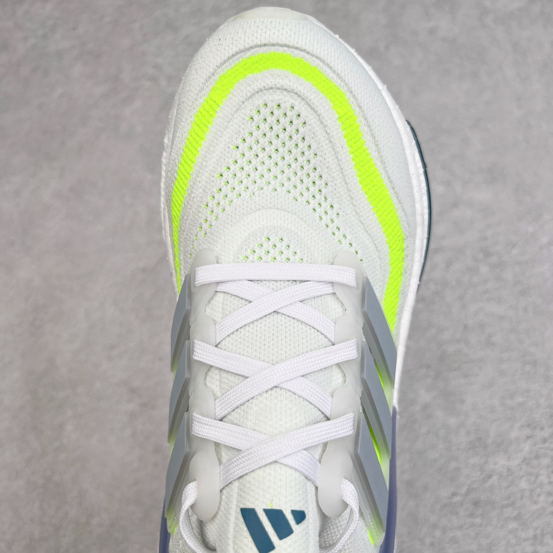 Alternative view of Adidas Ultraboost Light White/Grey/Neon Engineered Mesh