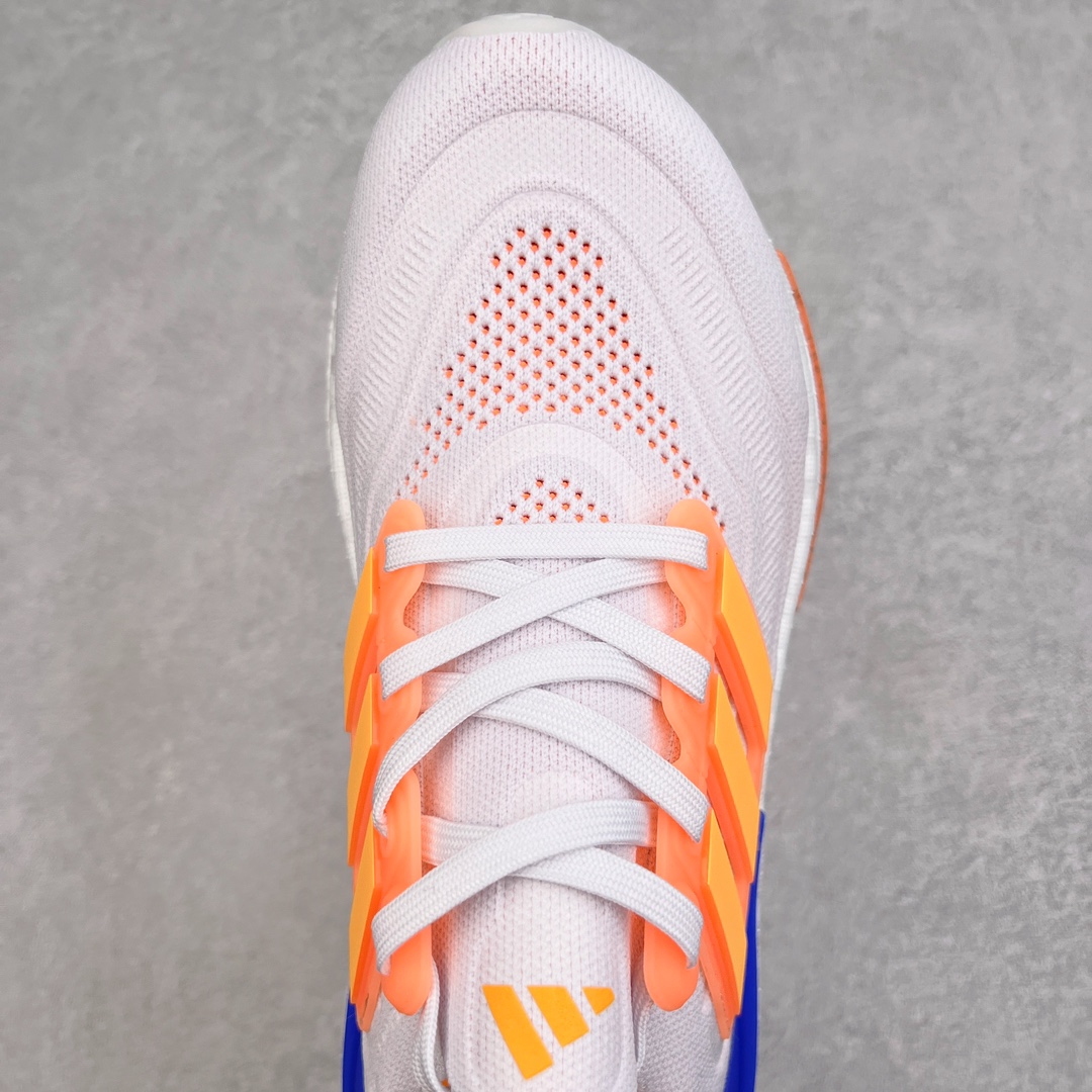 Alternative view of Adidas Ultraboost Light White/Orange/Blue Engineered Mesh