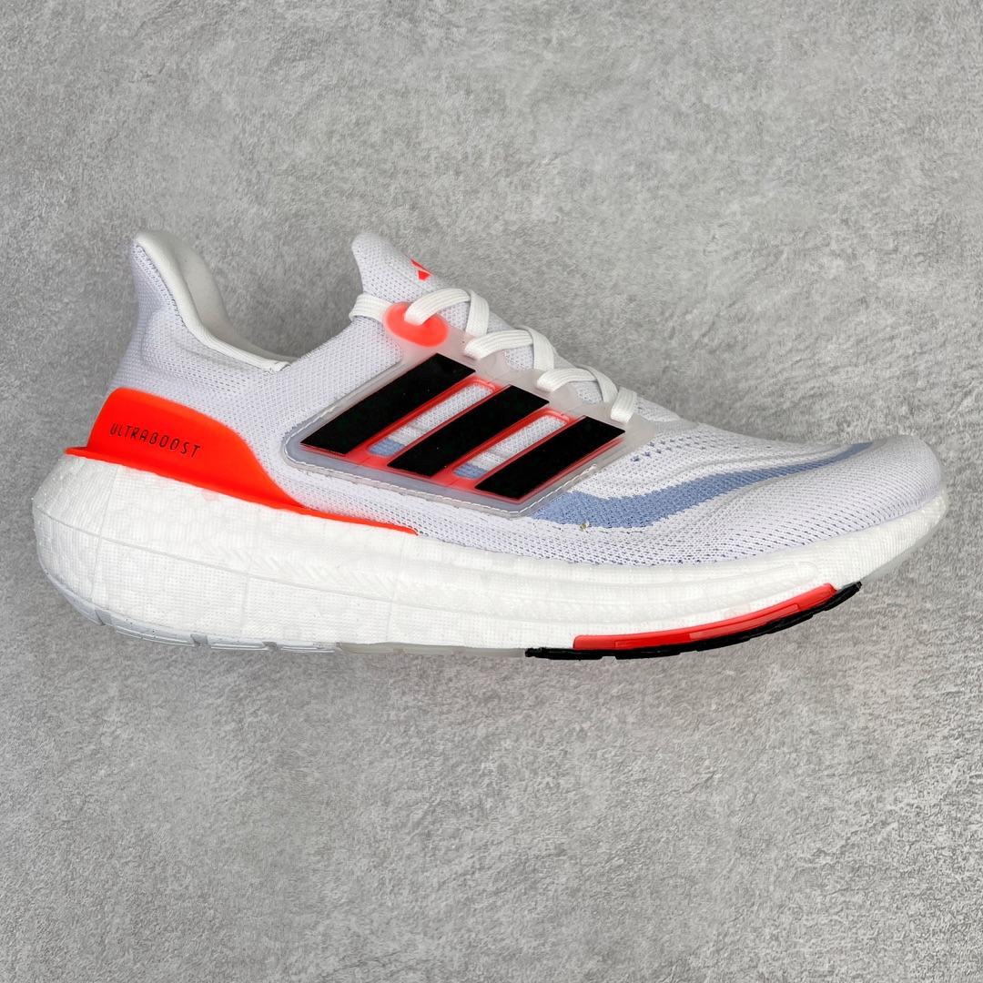 Adidas Ultraboost Light White/Black/Orange Engineered Mesh